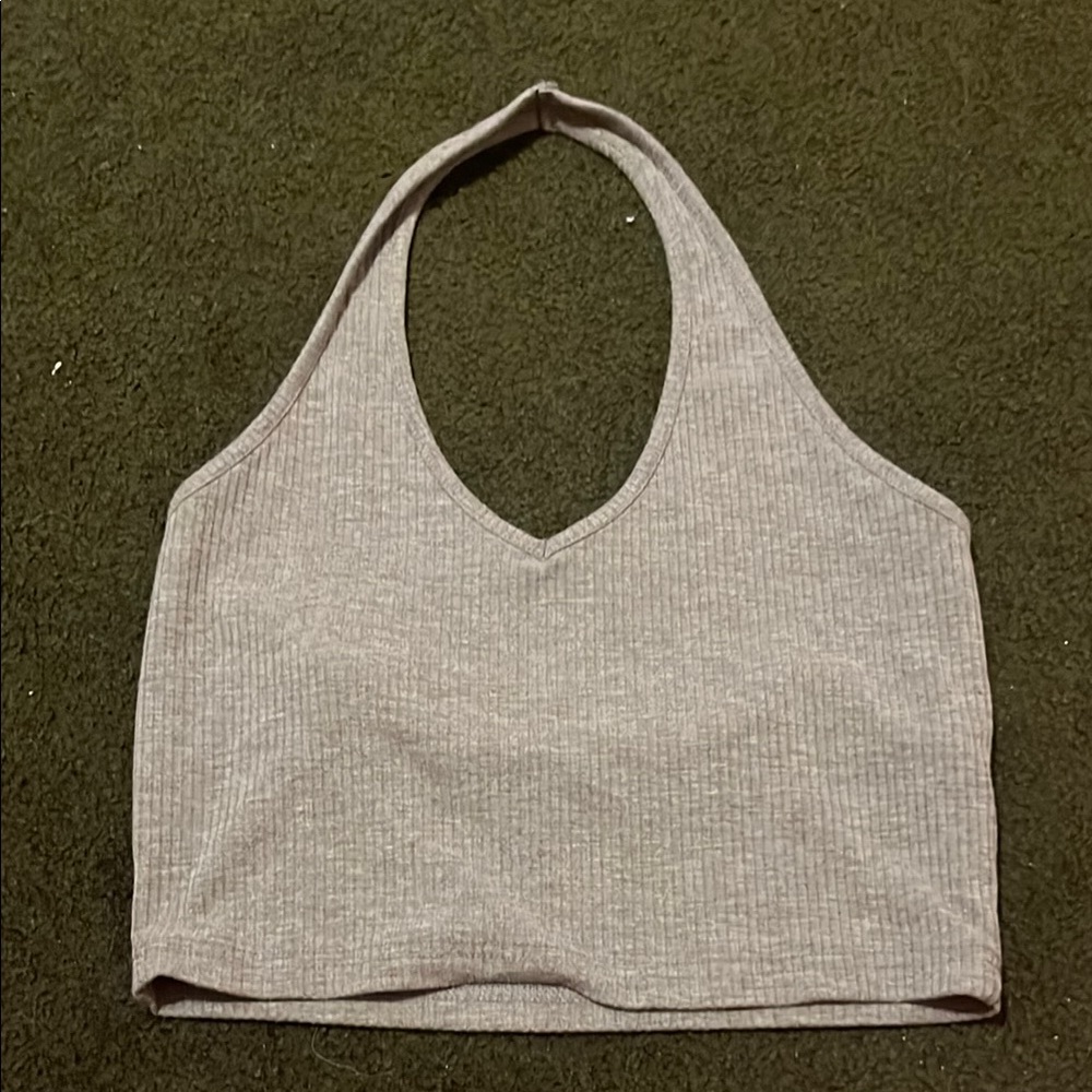 Gray Halter Neck Women's Top